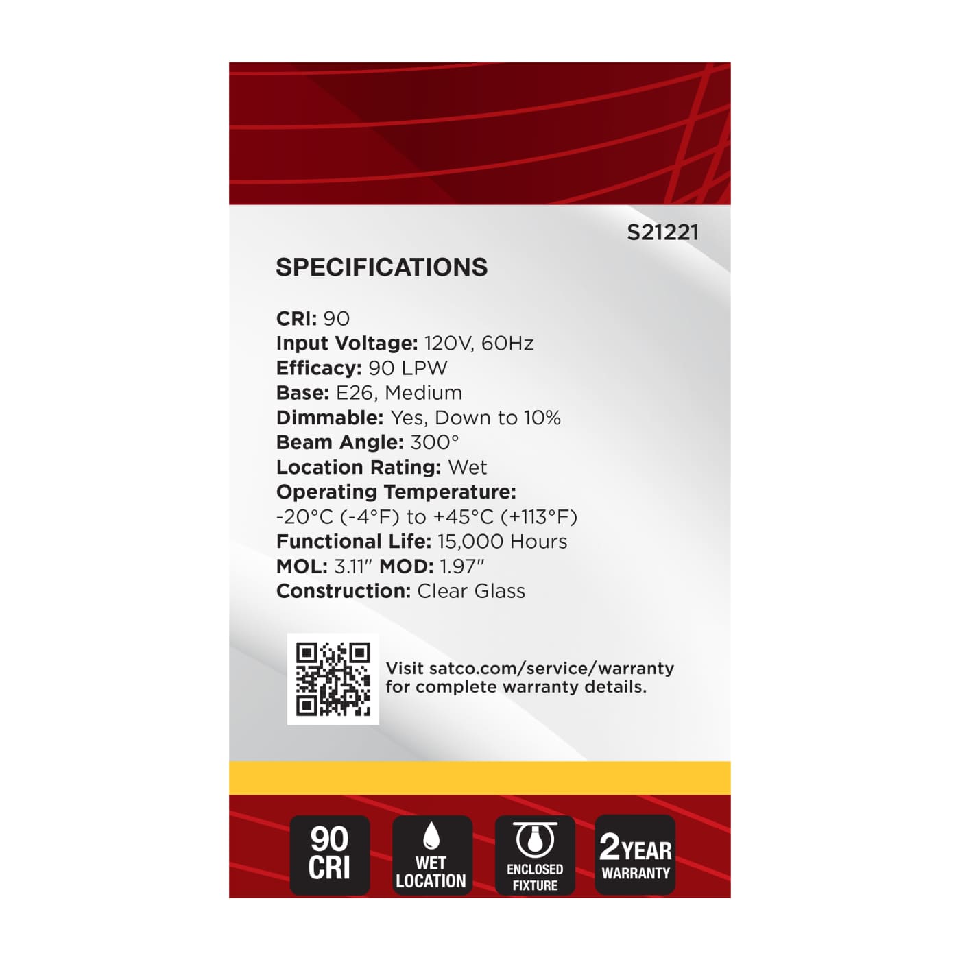 5.5G16.5/LED/CL/930/120V/E26 - S21221