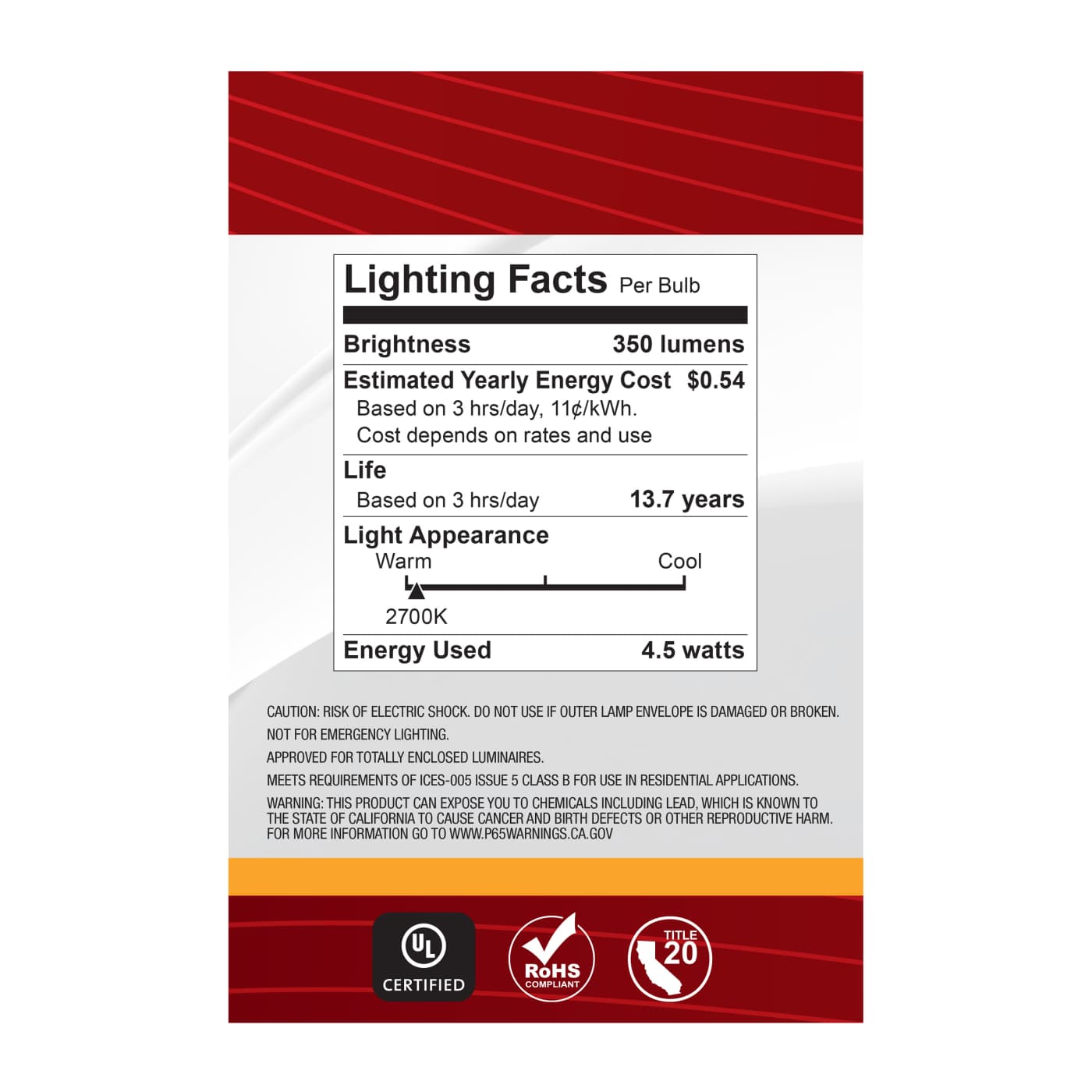 4.5G25/LED/CL/927/120V - S21226