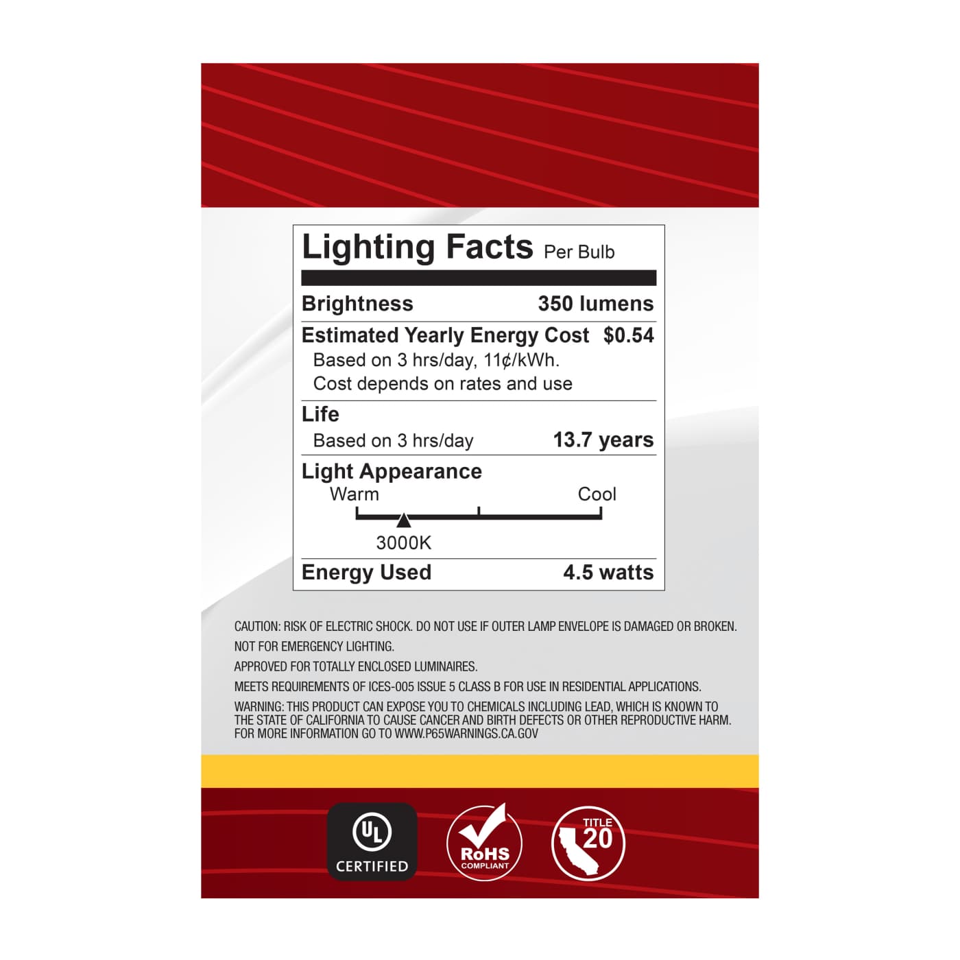 4.5G25/LED/CL/930/120V - S21227