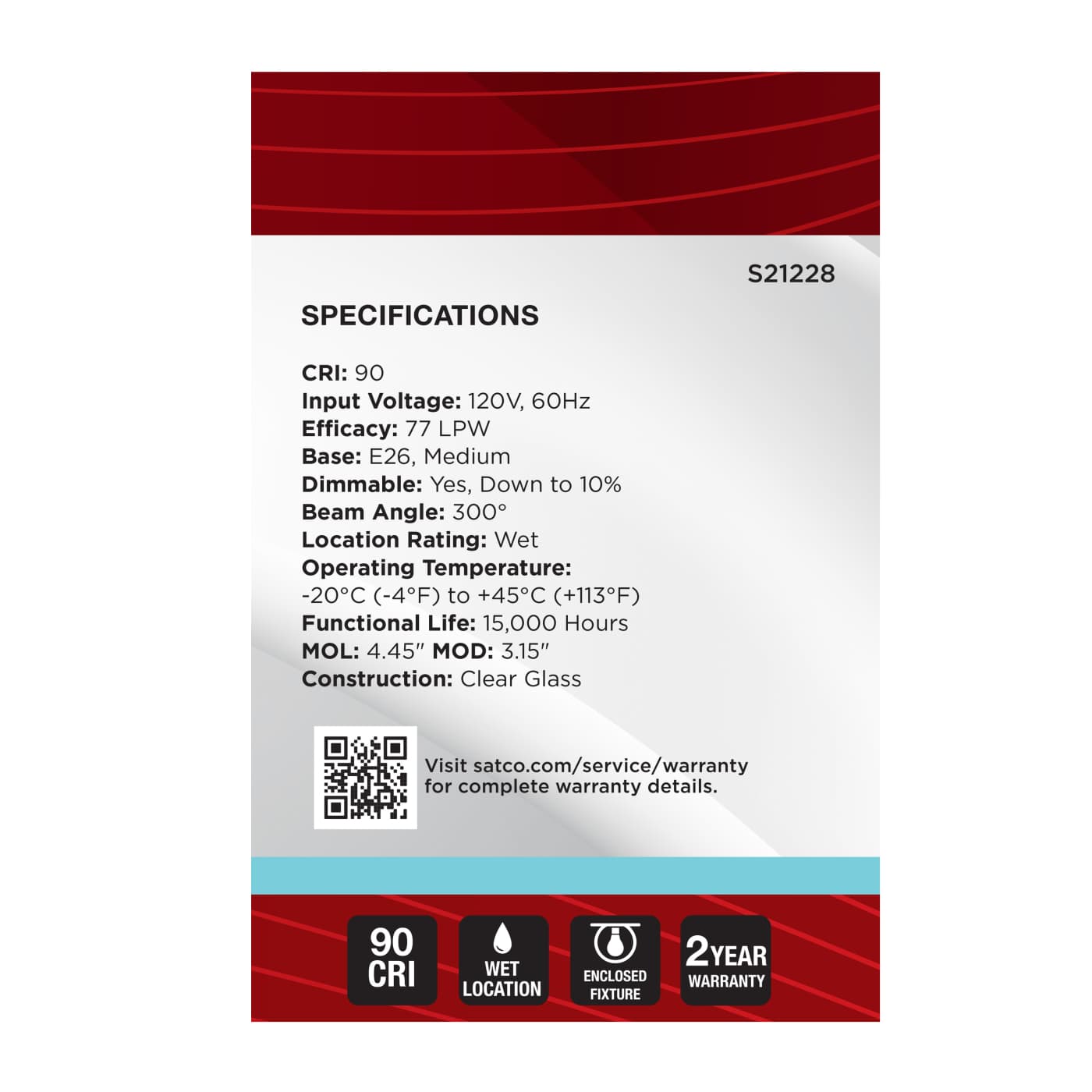 4.5G25/LED/CL/940/120V - S21228