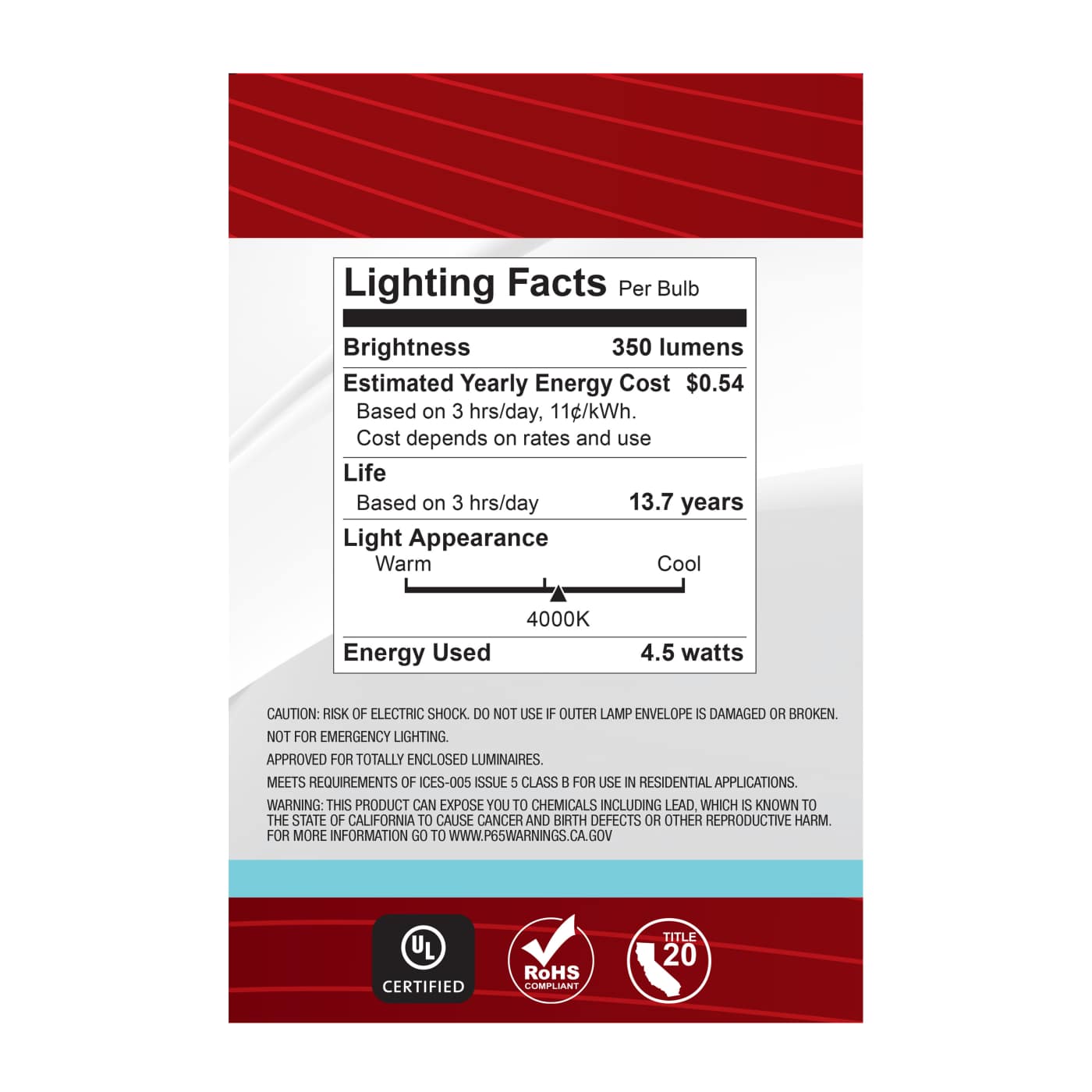 4.5G25/LED/CL/940/120V - S21228