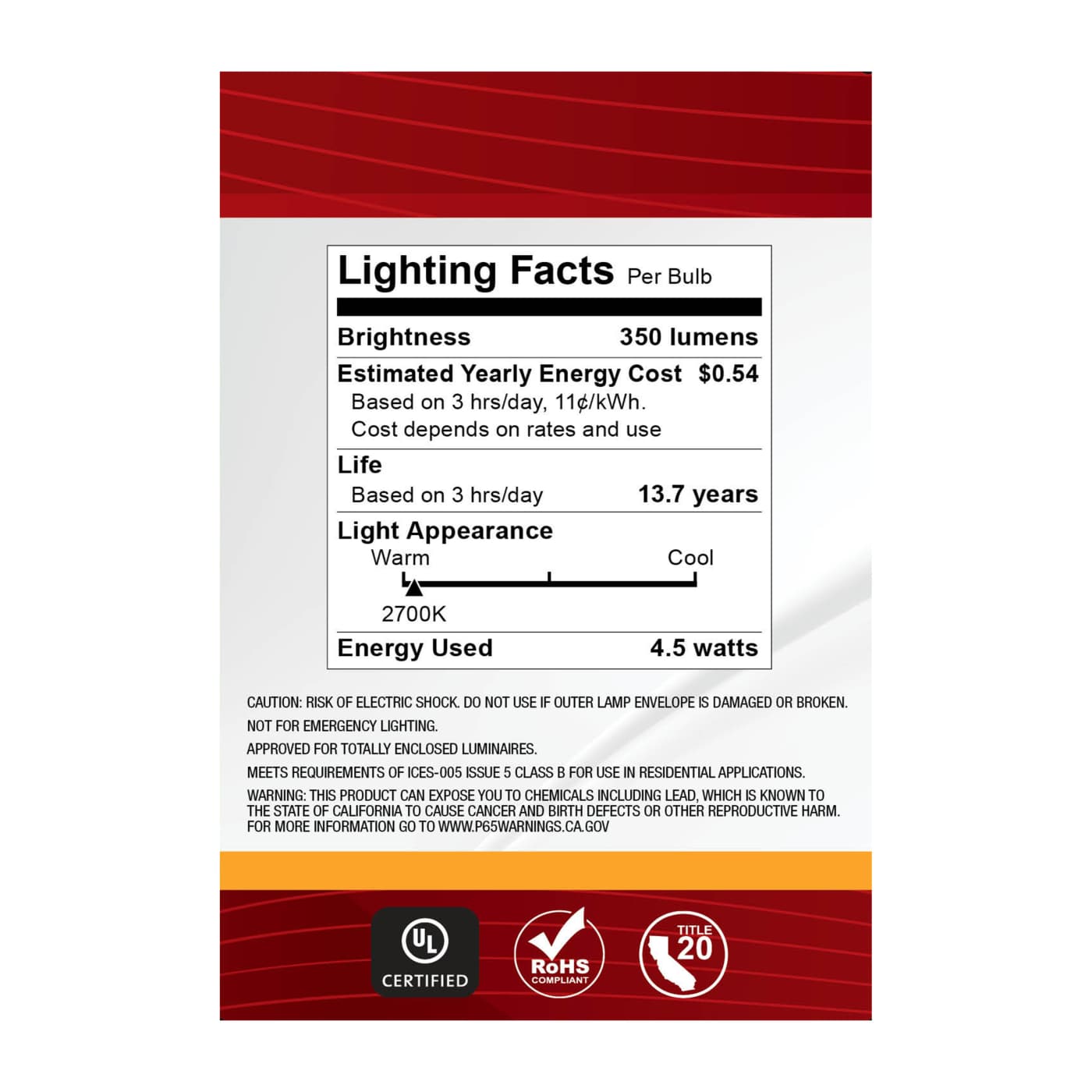 4.5G25/LED/WH/927/120V/2PK - S21244