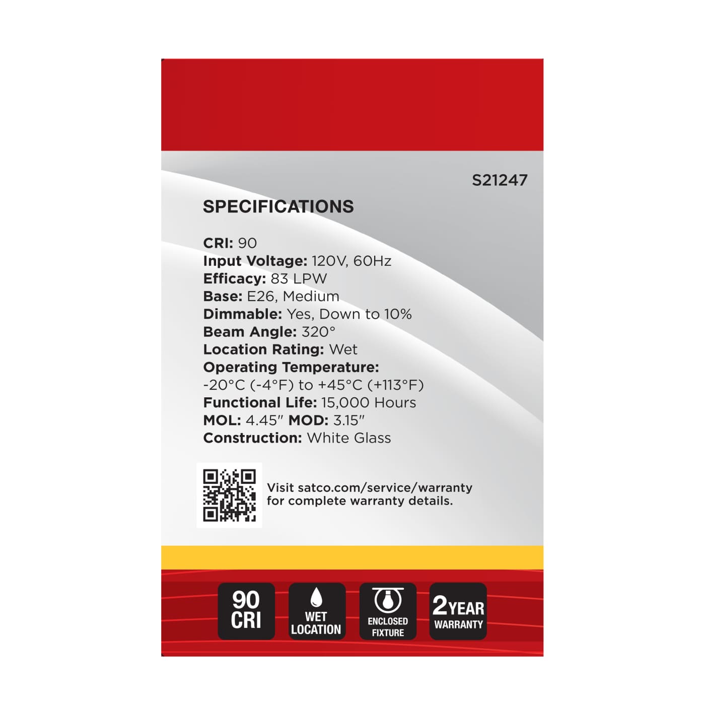 6G25/LED/WH/927/120V/2PK - S21247