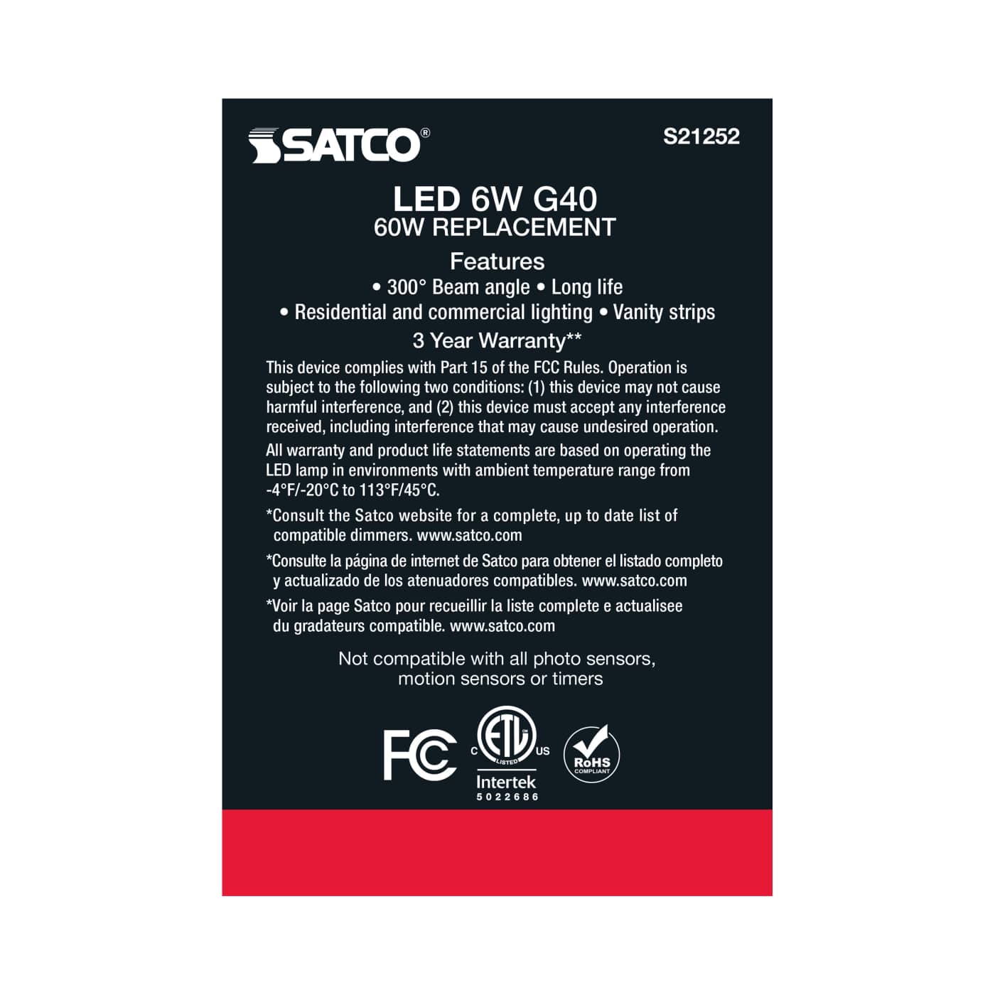 6G40/CL/LED/E26/927/120V - S21252