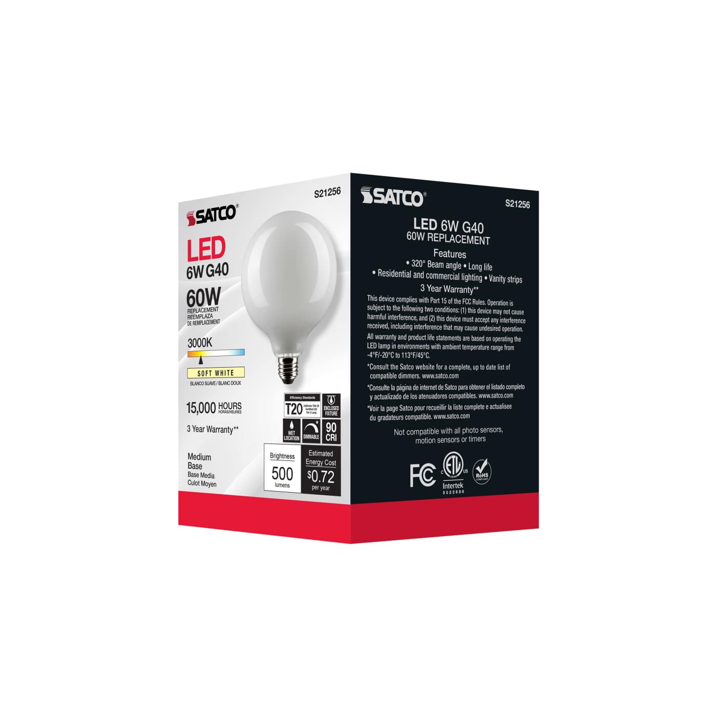 6G40/WH/LED/E26/930/120V - S21256