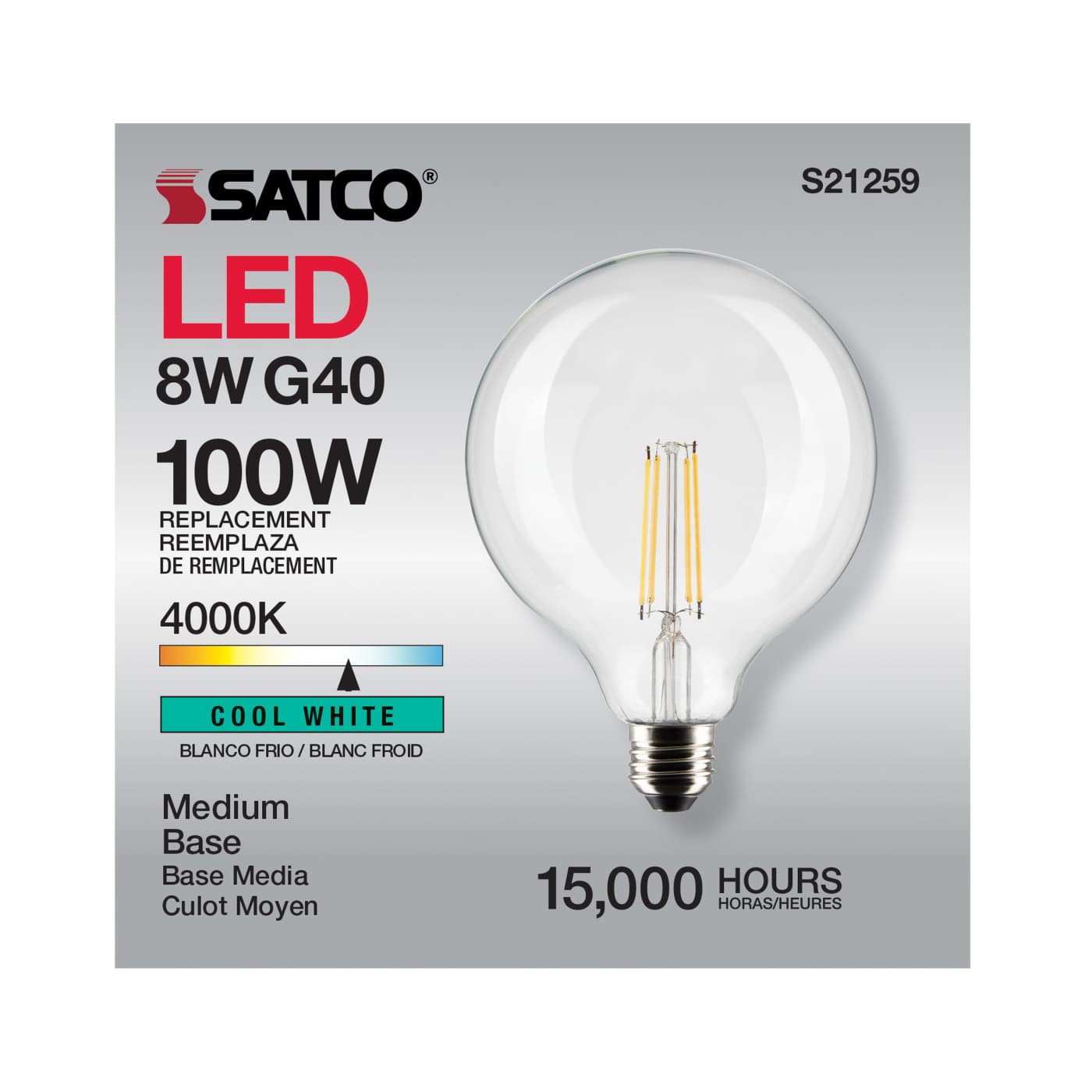 8G40/CL/LED/E26/940/120V - S21259