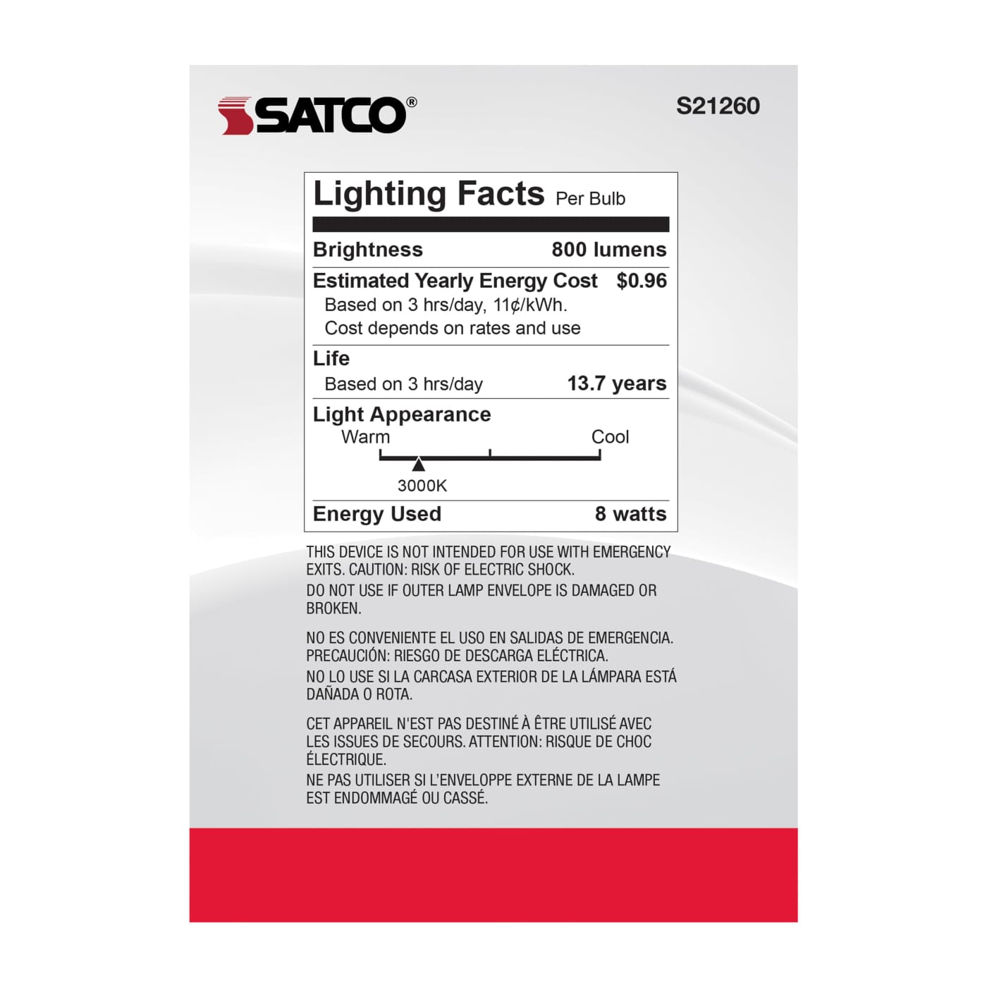 8G40/WH/LED/E26/930/120V - S21260