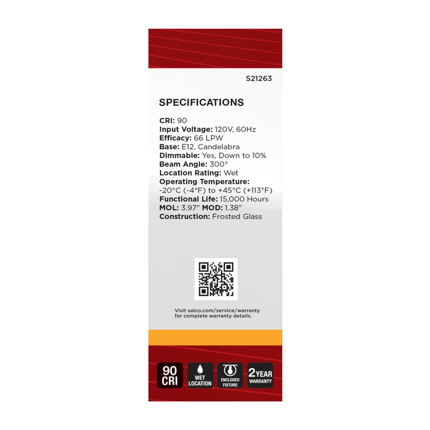 3B11/LED/927/FR/120V/E12 - S21263