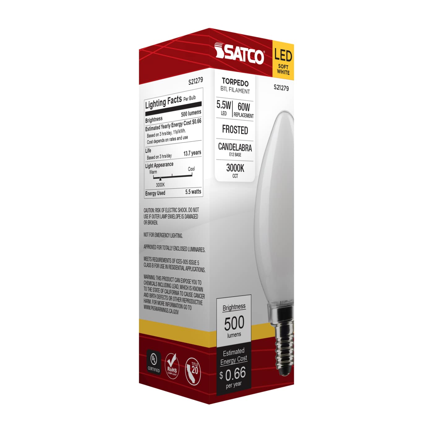 5.5B11/LED/930/FR/120V/E12 - S21279