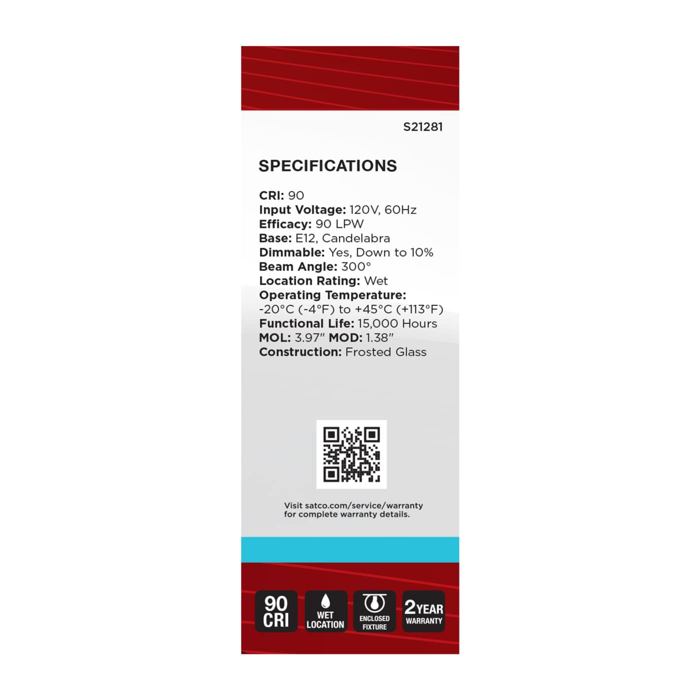 5.5B11/LED/950/FR/120V/E12 - S21281