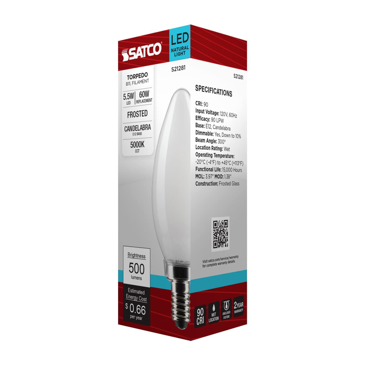 5.5B11/LED/950/FR/120V/E12 - S21281