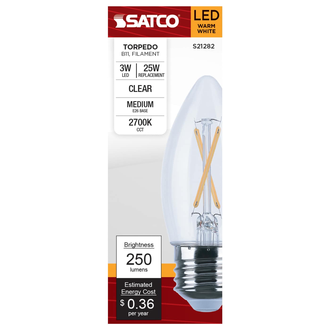 3B11/LED/927/CL/120V/E26 - S21282