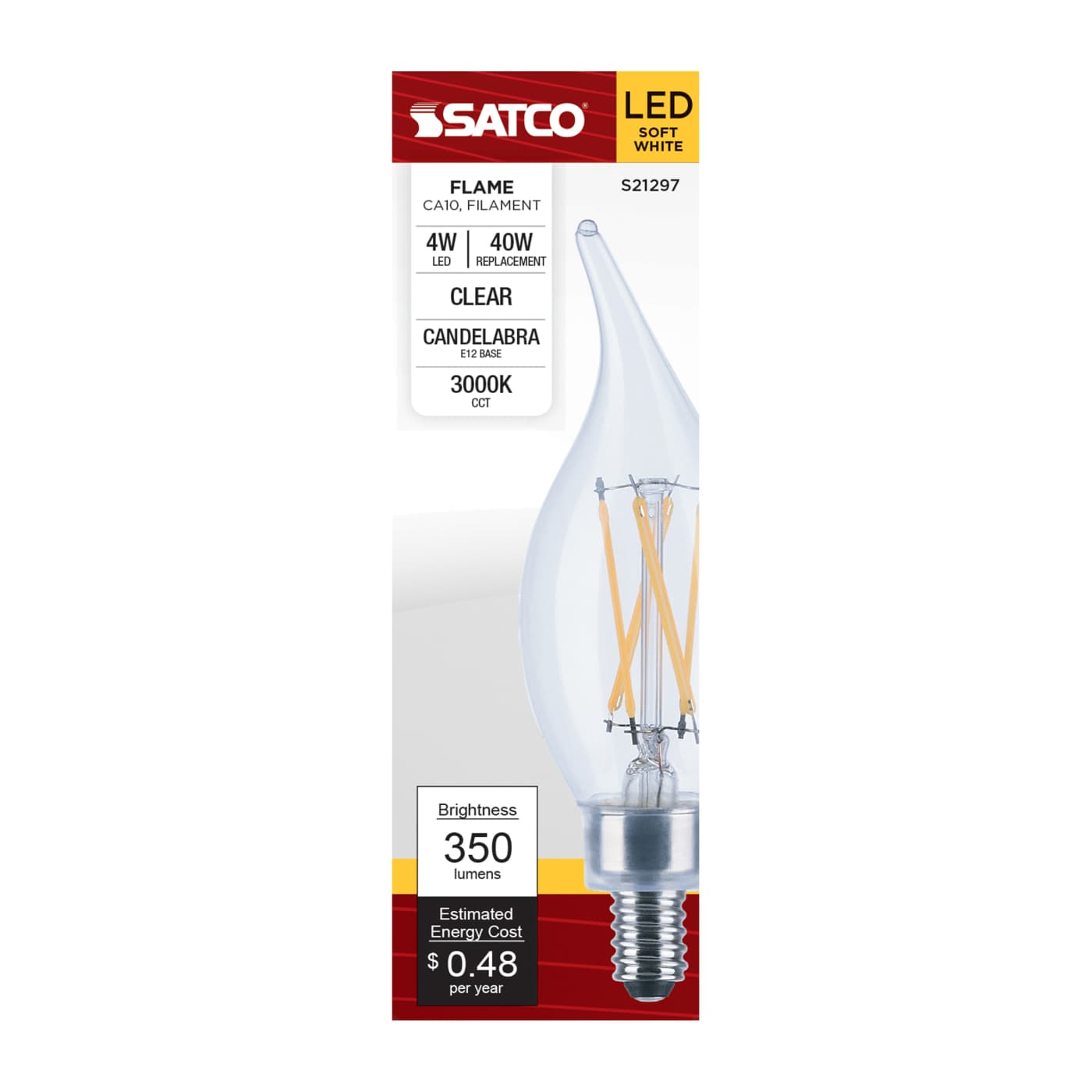 4CA10/LED/930/CL/120V/E12 - S21297