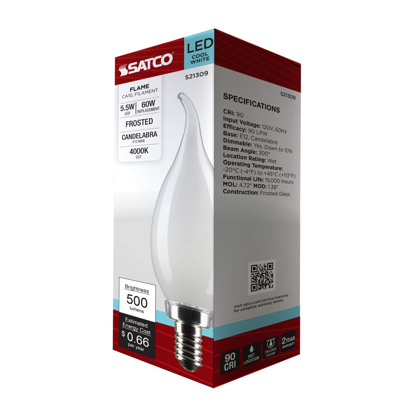 5.5CA10/LED/940/FR/120V/E12 - S21309