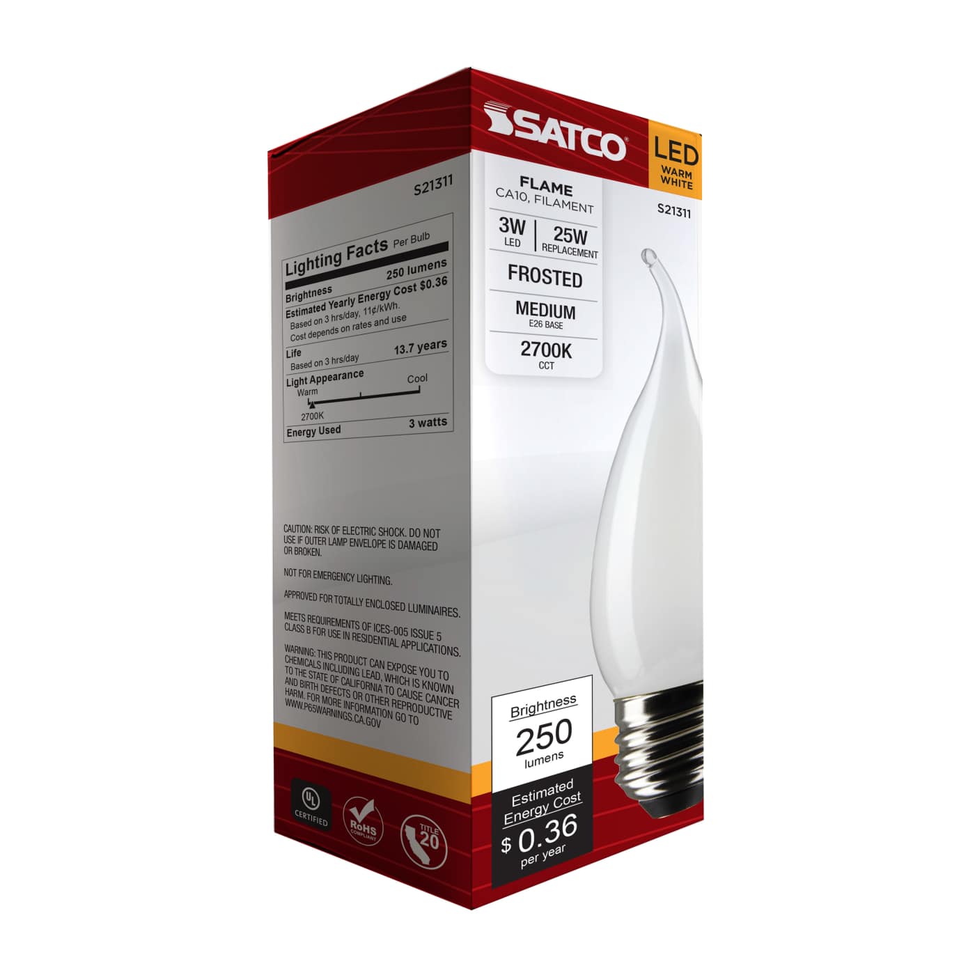 3CA10/LED/927/FR/120V/E26 - S21311