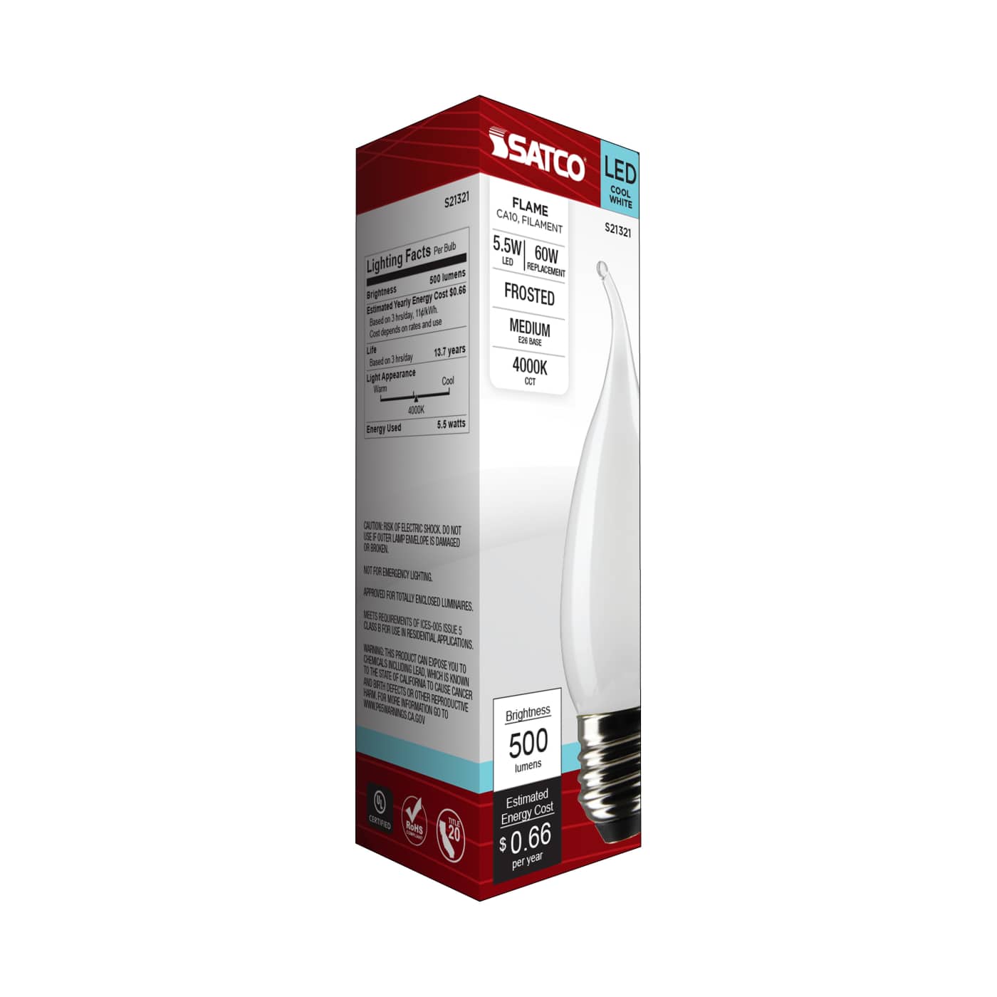 5.5CA10/LED/940/FR/120V/E26 - S21321