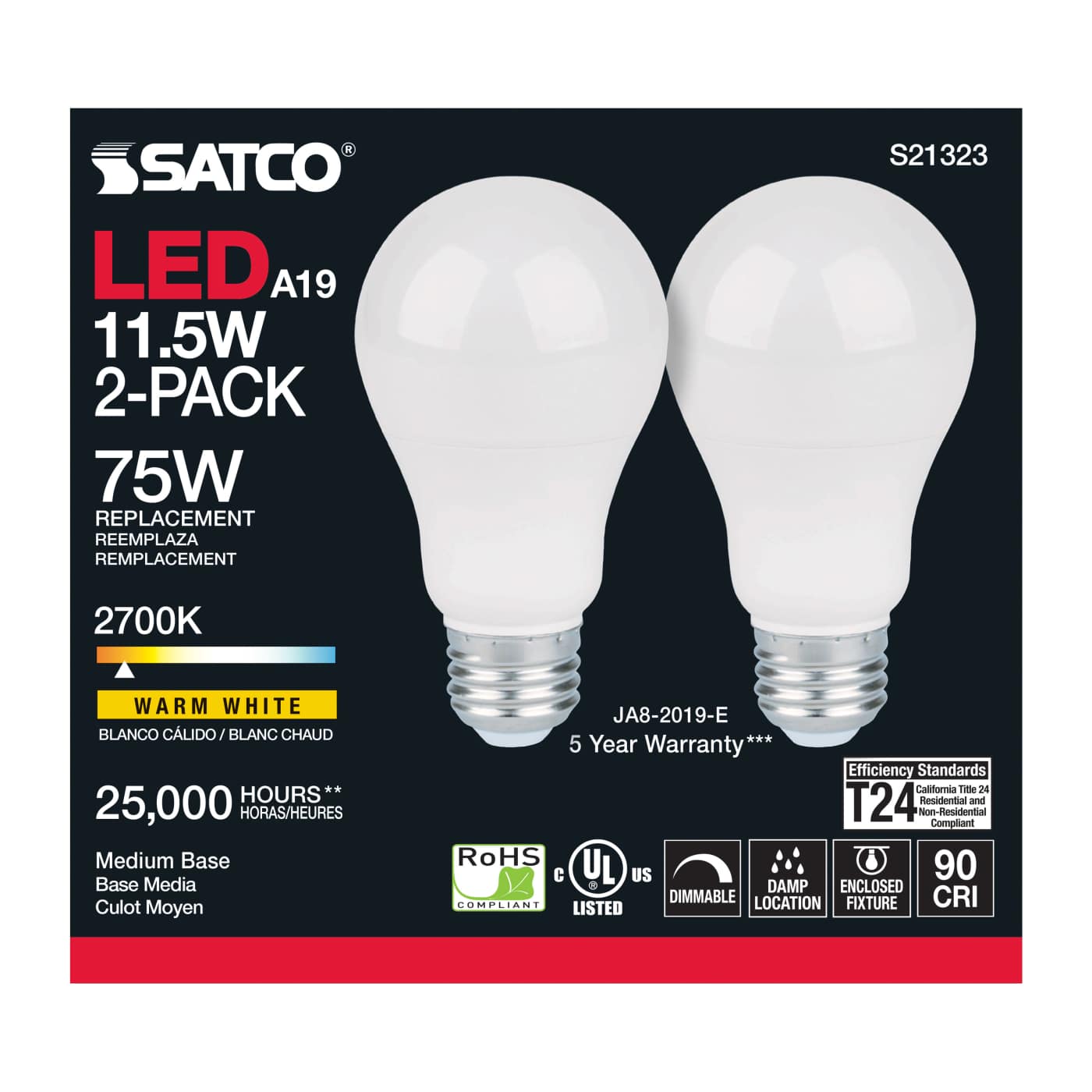 11.5A19LED/927/120V/2PK - S21323