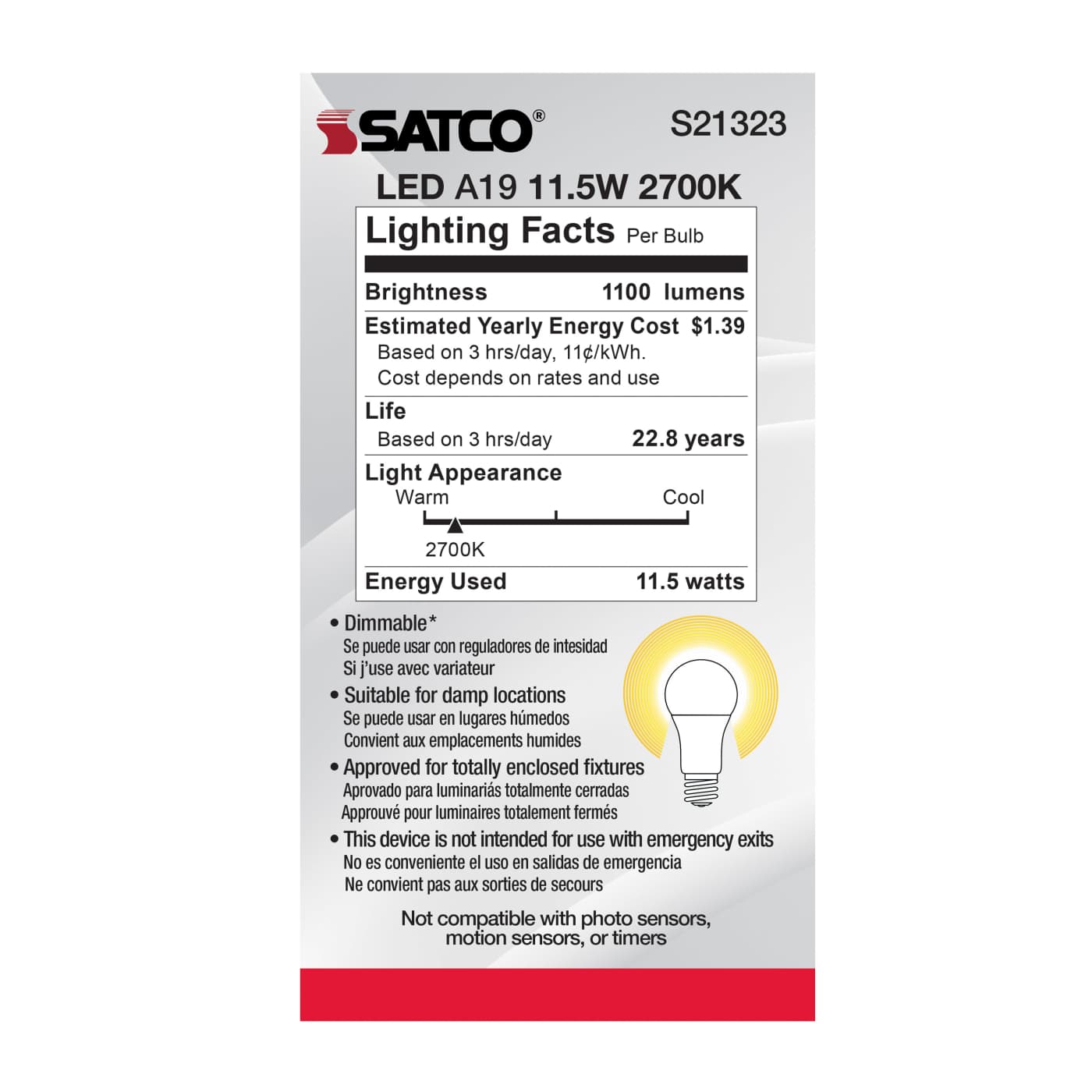 11.5A19LED/927/120V/2PK - S21323