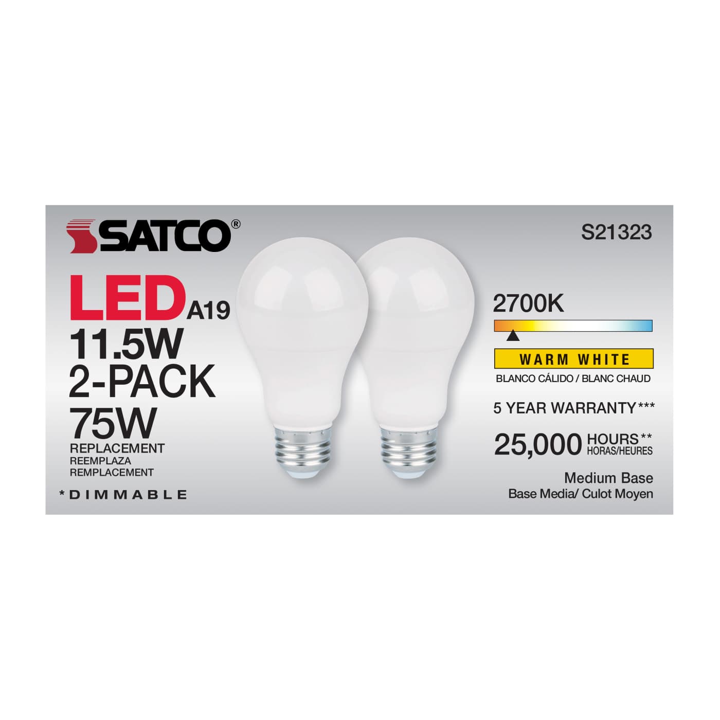 11.5A19LED/927/120V/2PK - S21323