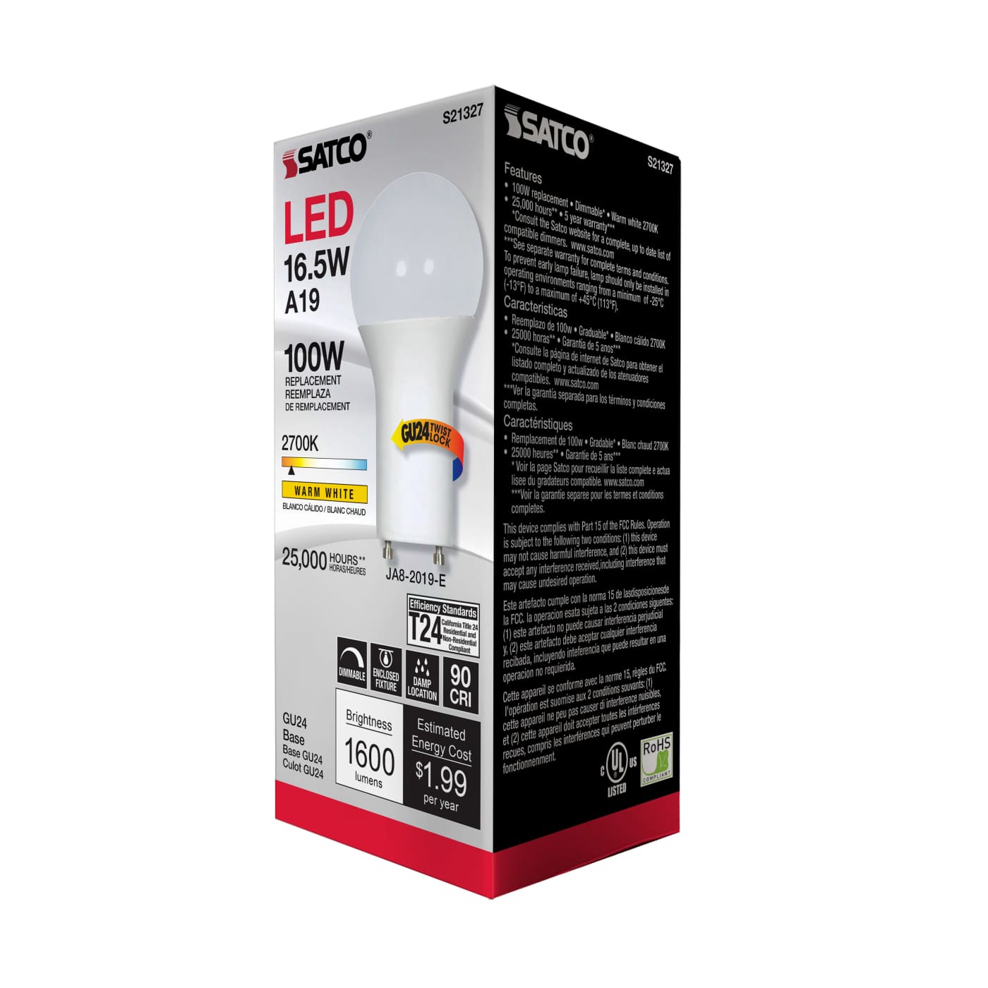 16.5A19LED/927/GU24/120V - S21327