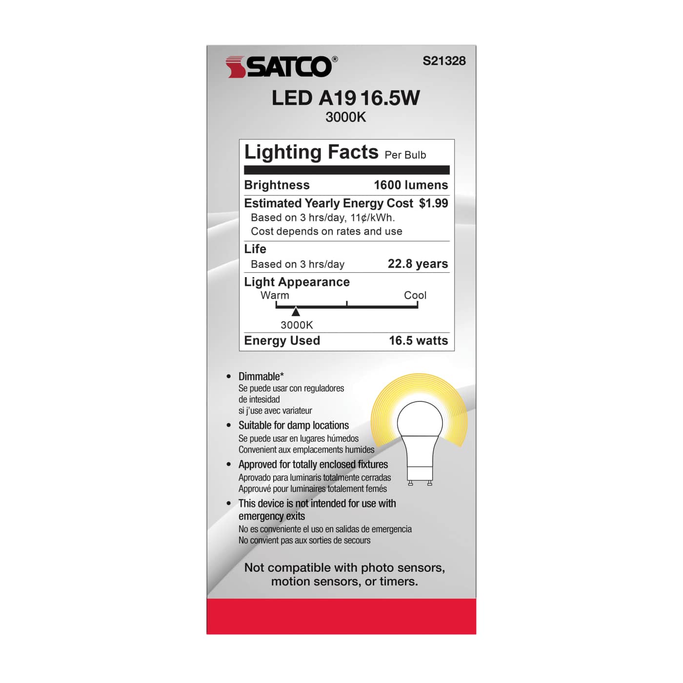 16.5A19LED/930/GU24/120V - S21328