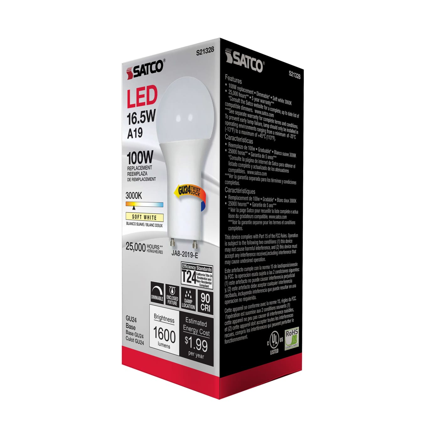 16.5A19LED/930/GU24/120V - S21328
