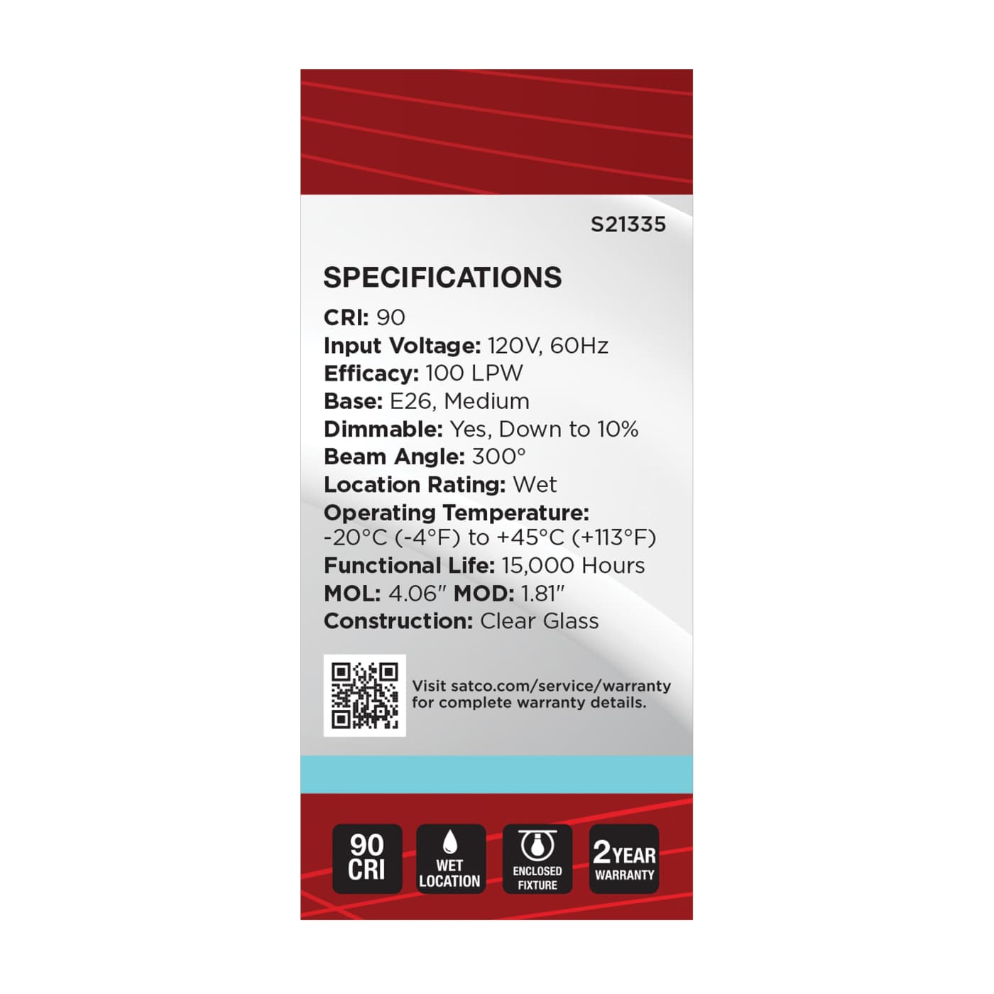 8BT15/CL/LED/940/120V - S21335