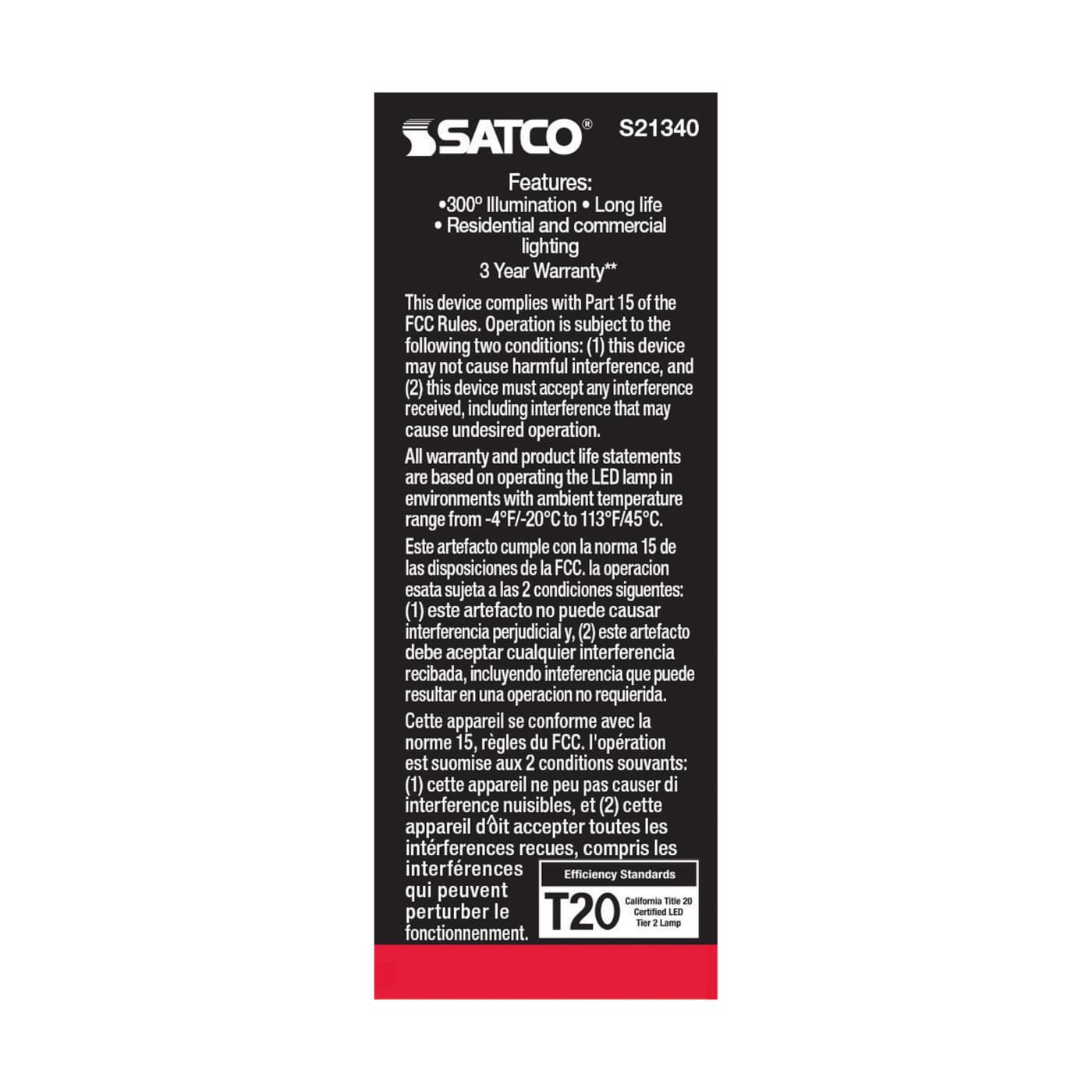 2.8T6/LED/CL/927/120V/E12 - S21340