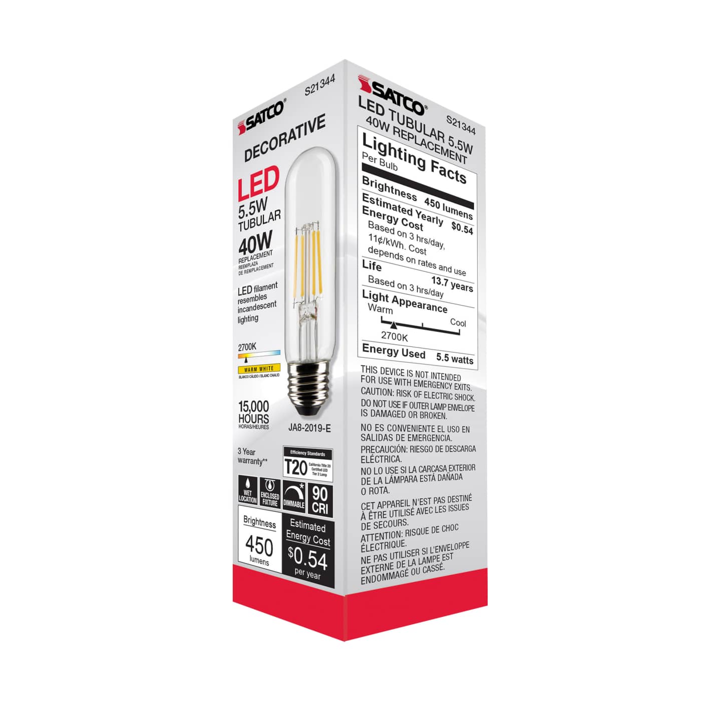 5.5T10/LED/CL/927/120V/E26 - S21344