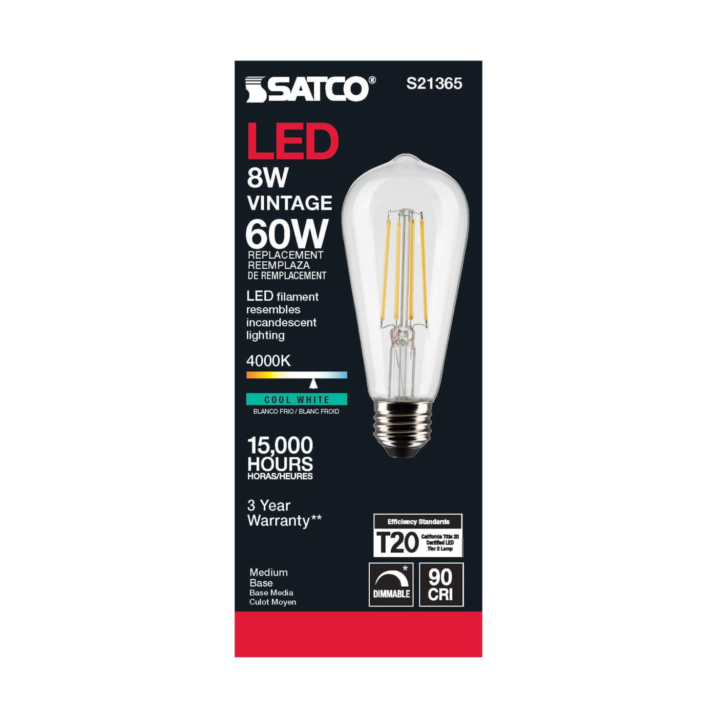 8ST19/CL/LED/940/E26 - S21365
