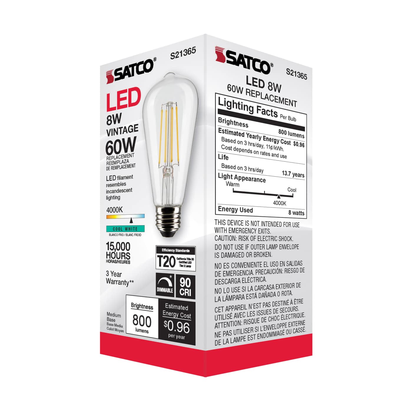8ST19/CL/LED/940/E26 - S21365