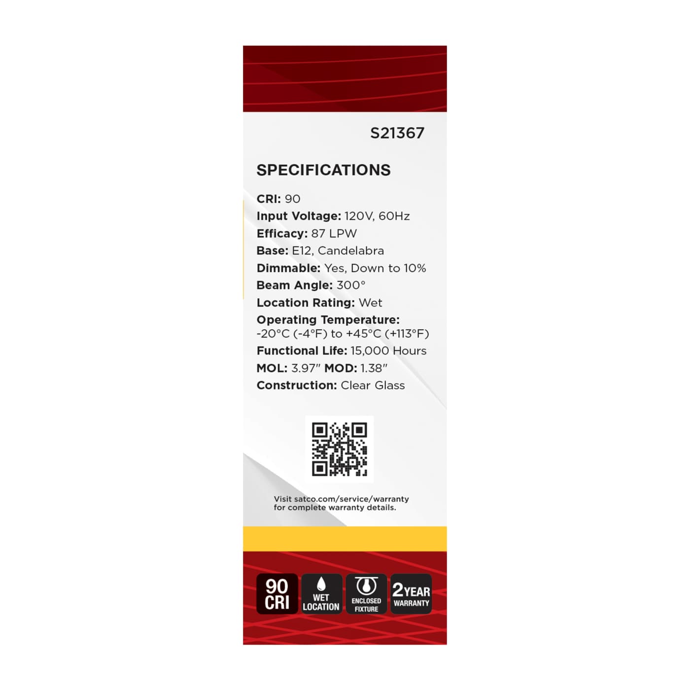 4B11/LED/930/CL/120V/E12/3PK - S21367