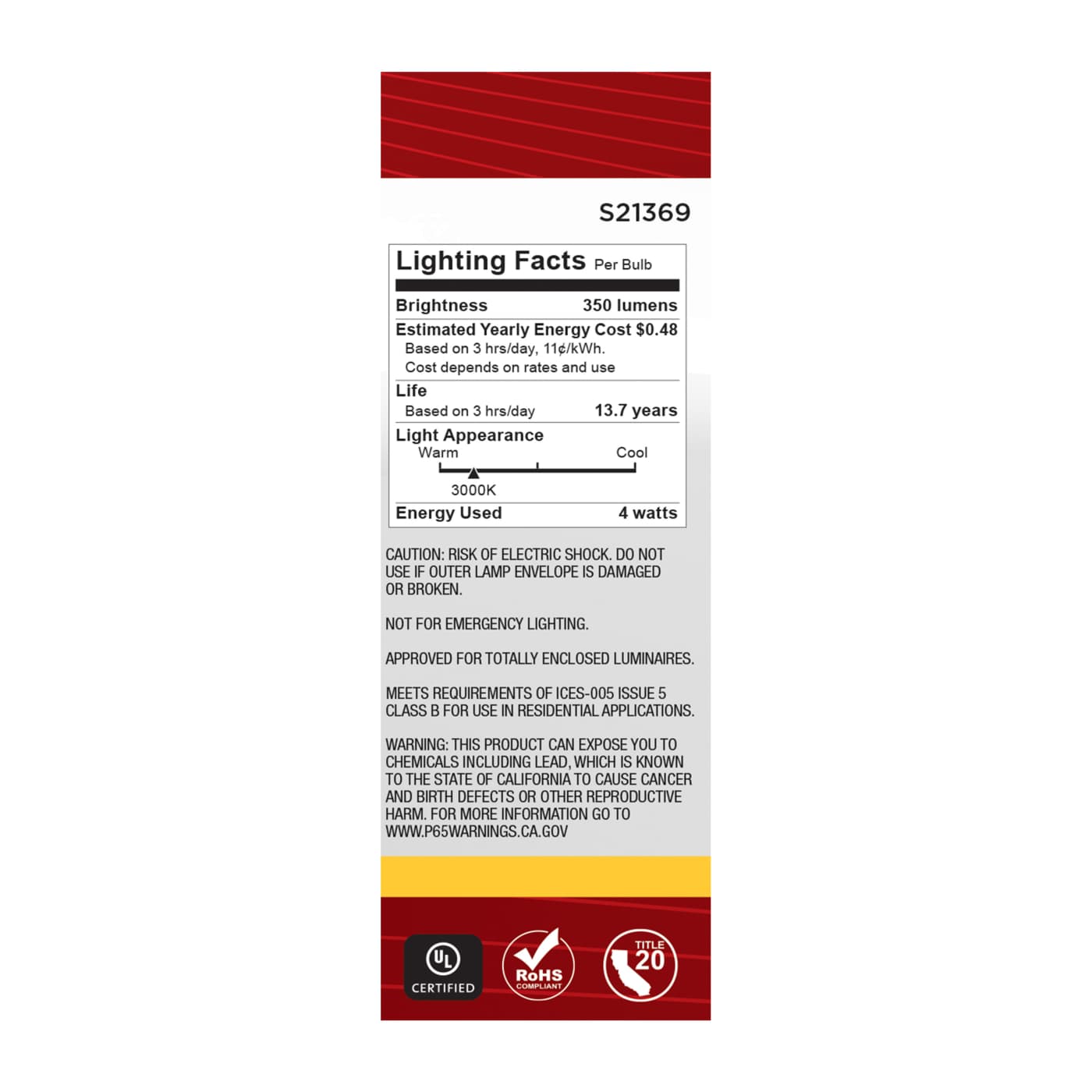 4B11/LED/930/CL/120V/E26/3PK - S21369