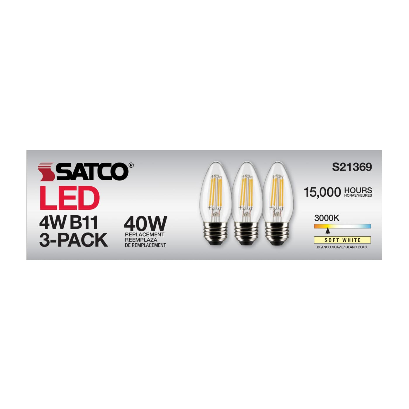 4B11/LED/930/CL/120V/E26/3PK - S21369