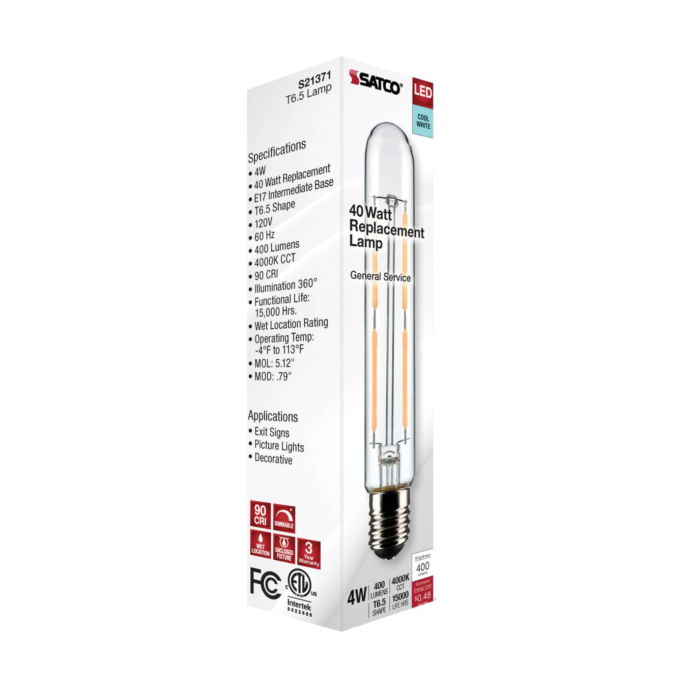 4T6.5/LED/CL/940/120V/E17 - S21371