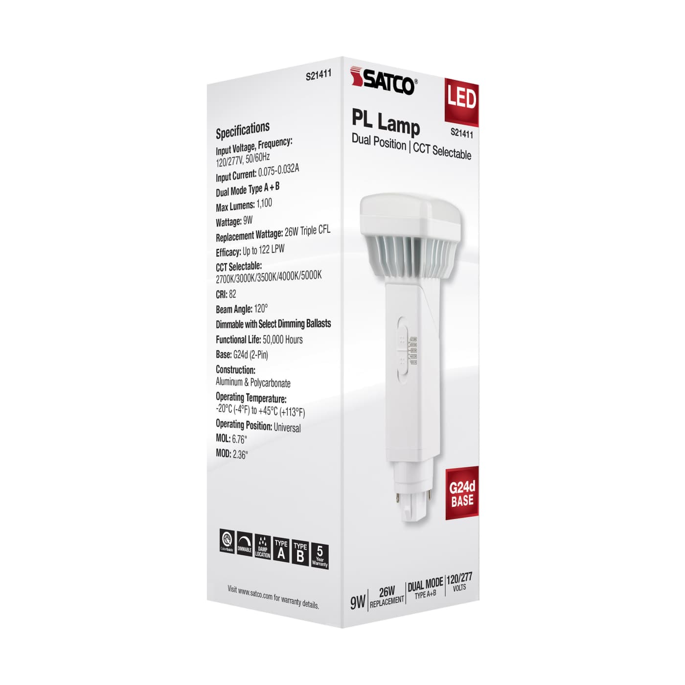 9PL/LED/HV/5CCT/A+B/G24D - S21411