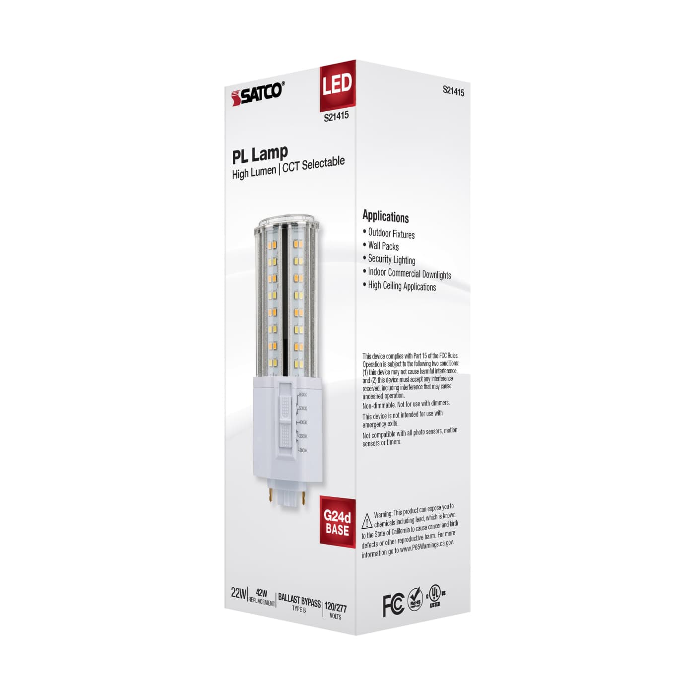 22W/PL/LED/HL/5CCT/G24 - S21415