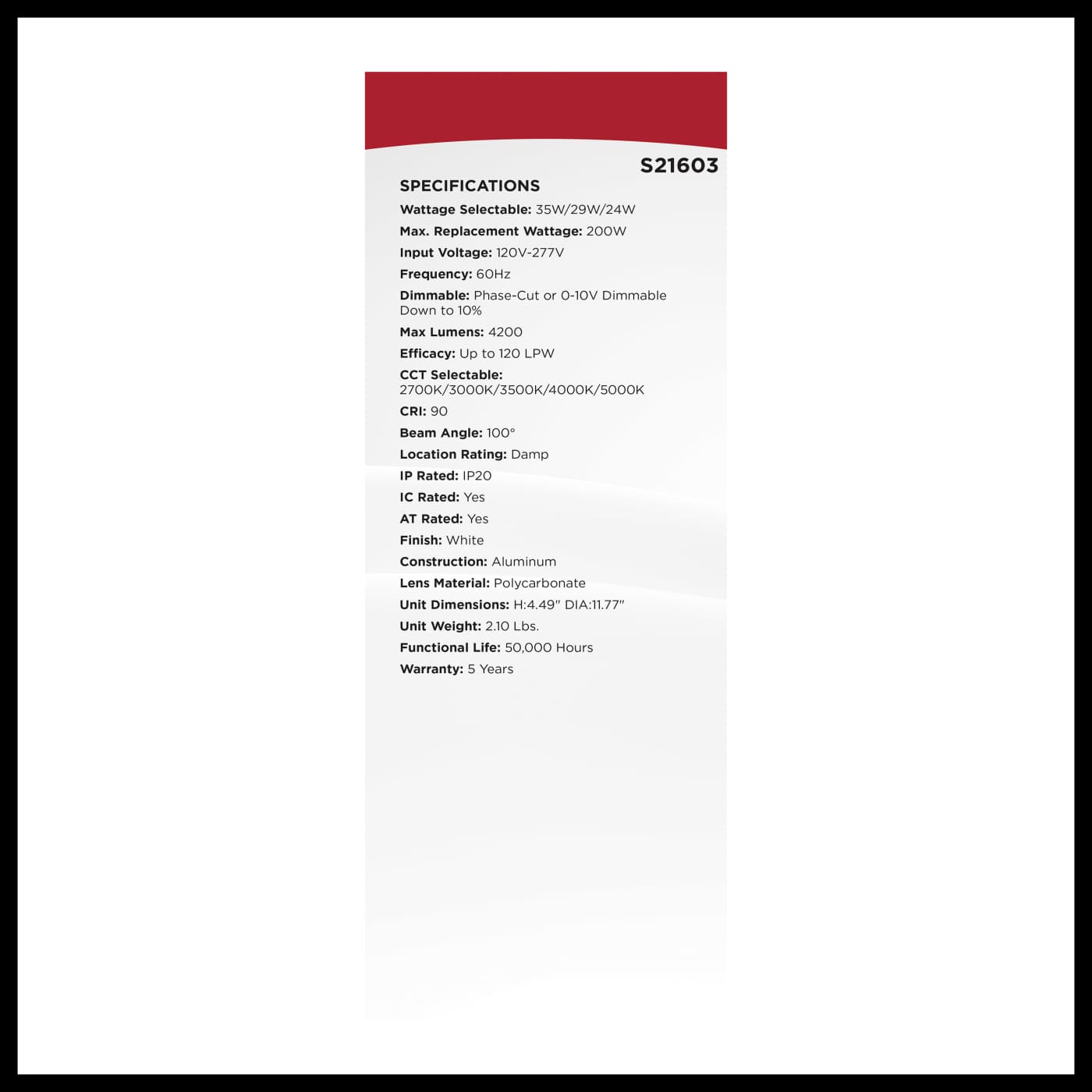 35W/CDL/10/120-277/FS/RND/DD - S21603