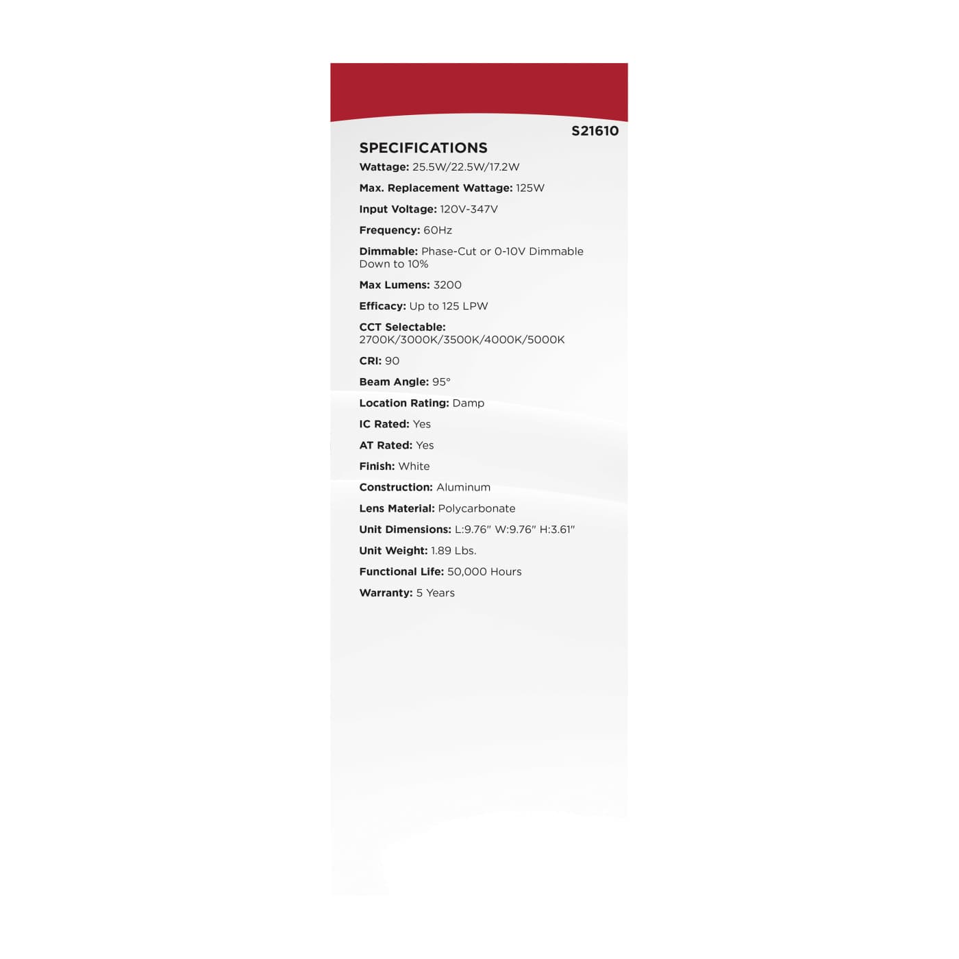 25.5W/CDL/8/120-347/FS/SQ/DD - S21610