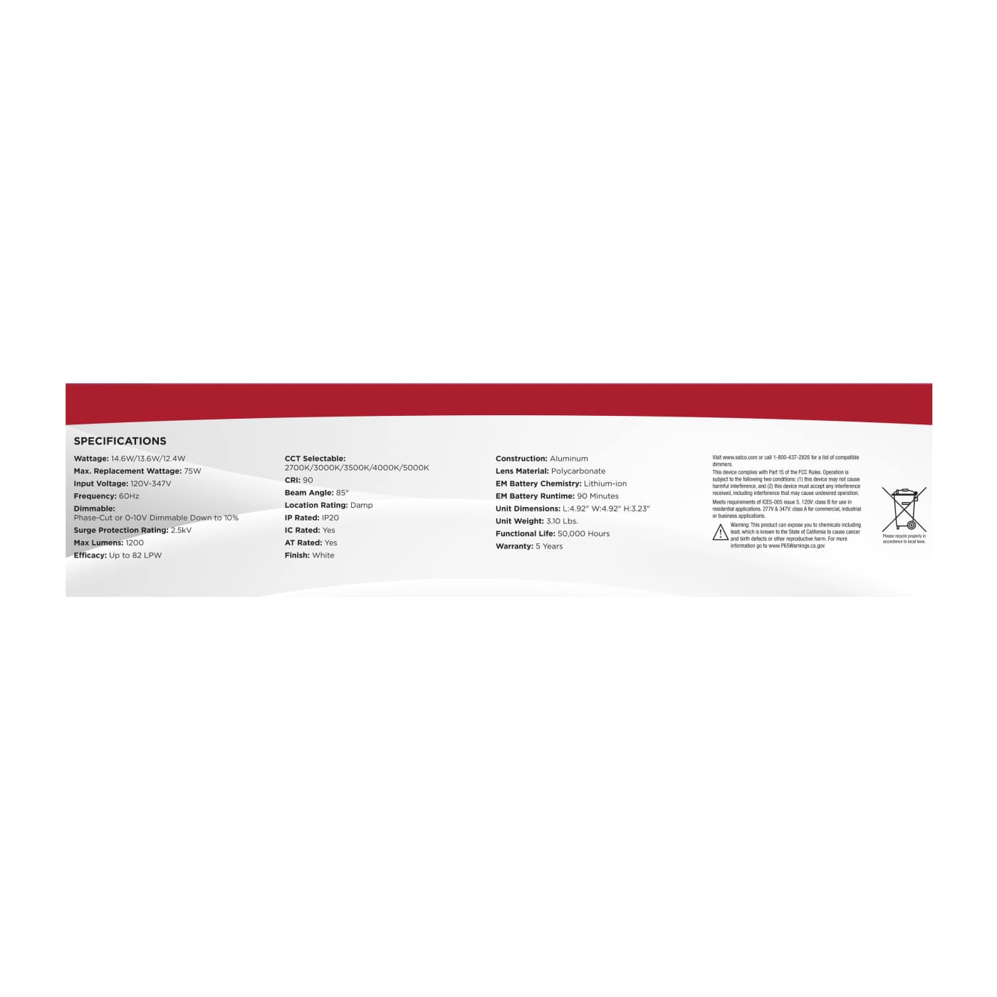 14.6W/CDL/4/120-347/FS/SQ/DD/E - S21612