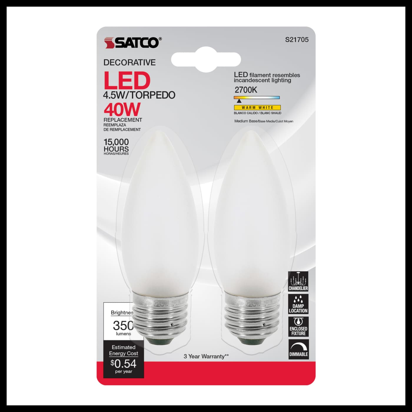 4.5W ETF/LED/27K/FR/120V/2CD - S21705