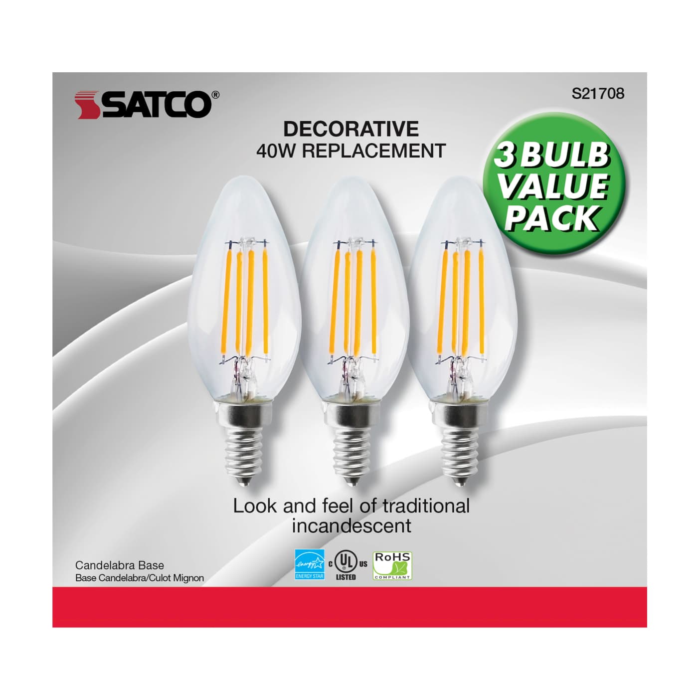 4.5W CTC/LED/27K/CL/120V/3PK - S21708