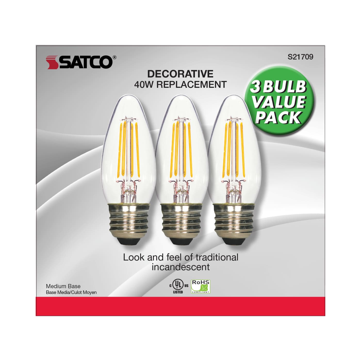 4.5W ETC/LED/27K/CL/120V/3PK - S21709