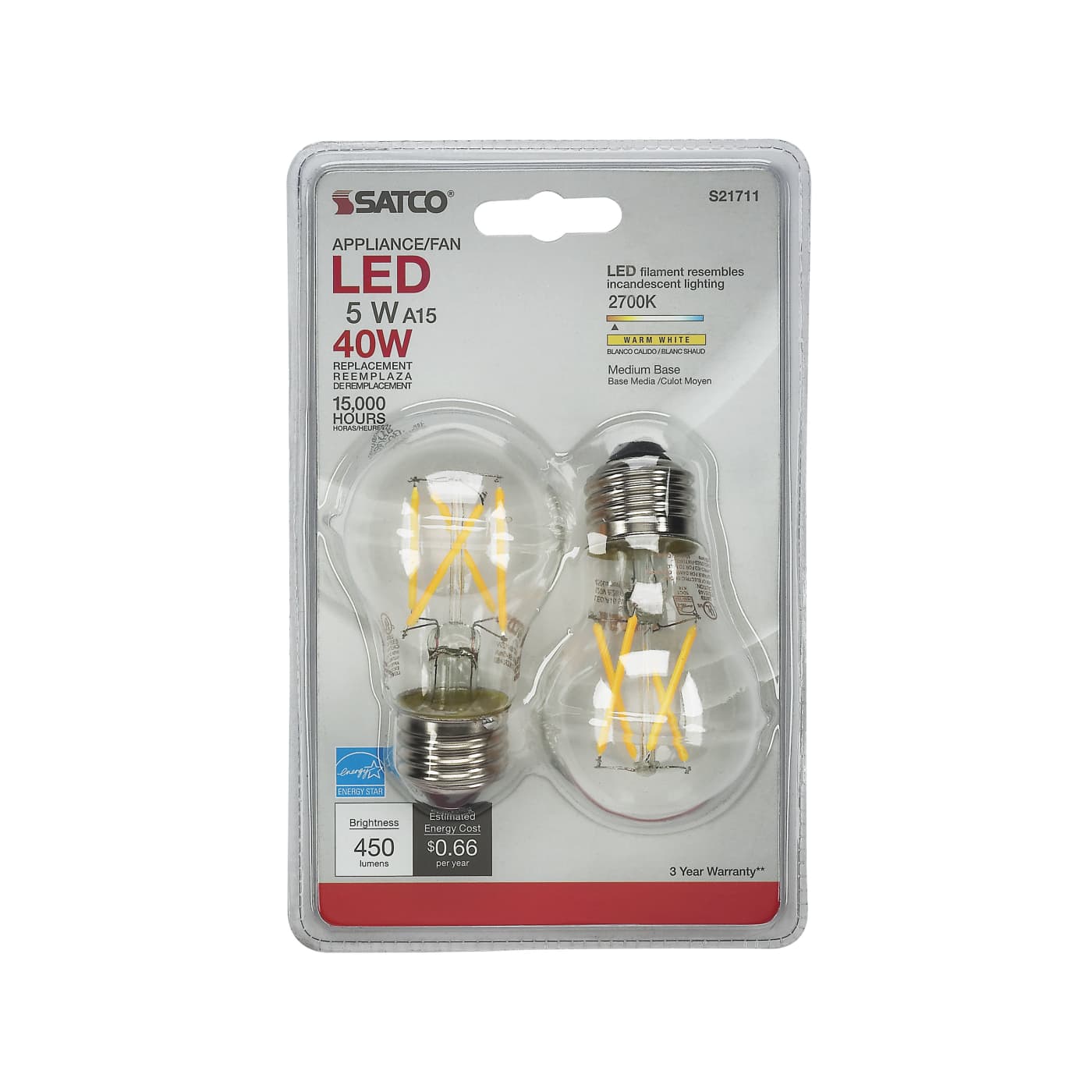 5A15/LED/27K/CL/E26/120V/2CD - S21711