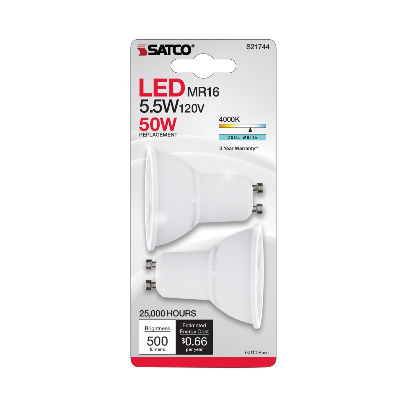 5.5MR16/LED/40'/840/GU10/2PK - S21744