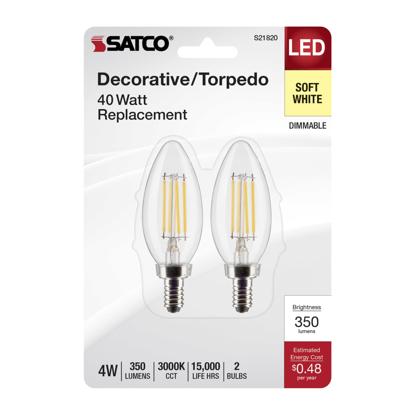 4B11/LED/930/CL/120V/E12/2CD - S21820