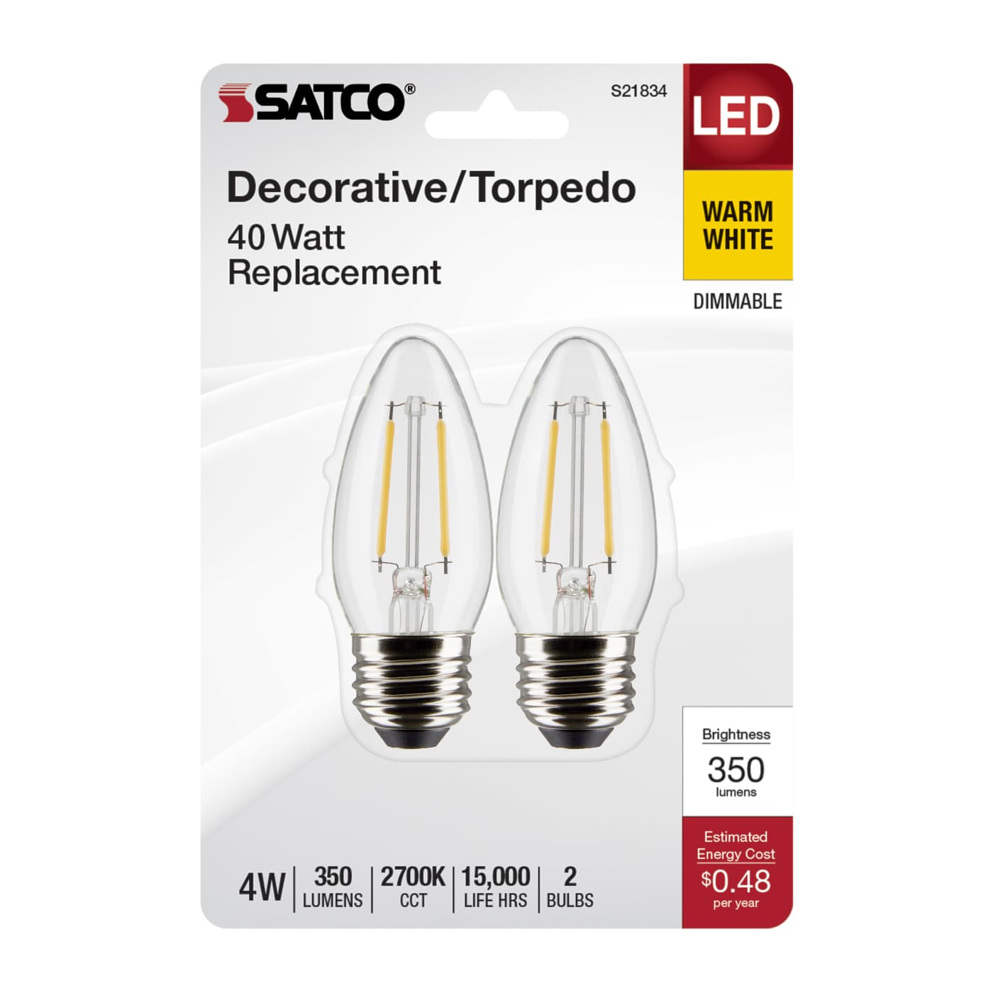 4B11/LED/927/CL/120V/E26/2CD - S21834