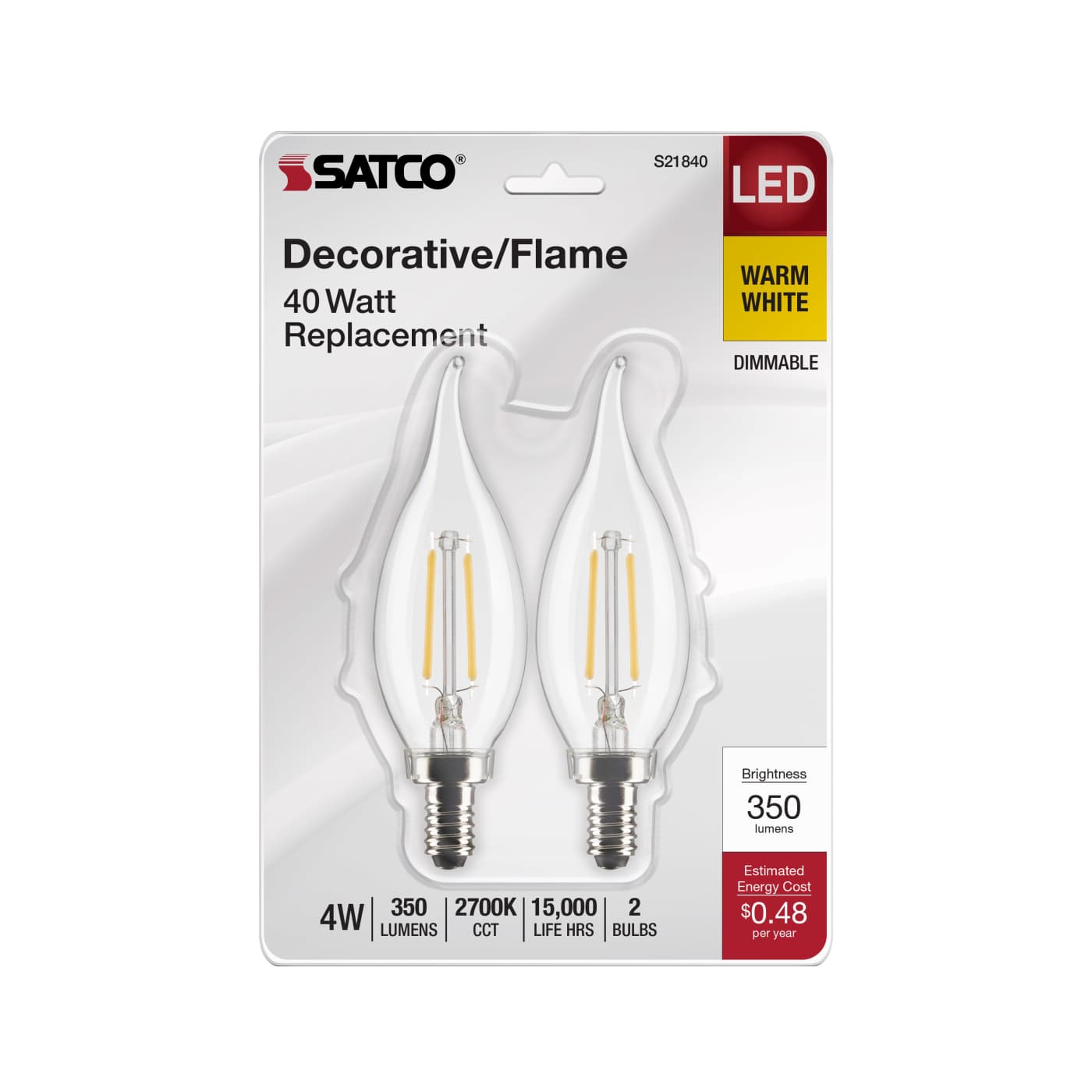 4CA10/LED/927/CL/120V/E12/2CD - S21840