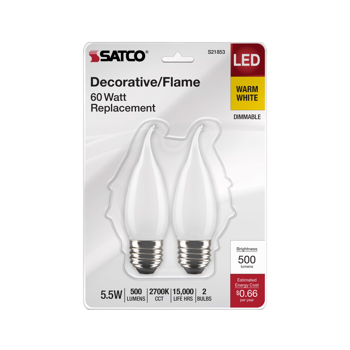 5.5CA10/LED/927/FR/120V/E26/2C - S21853