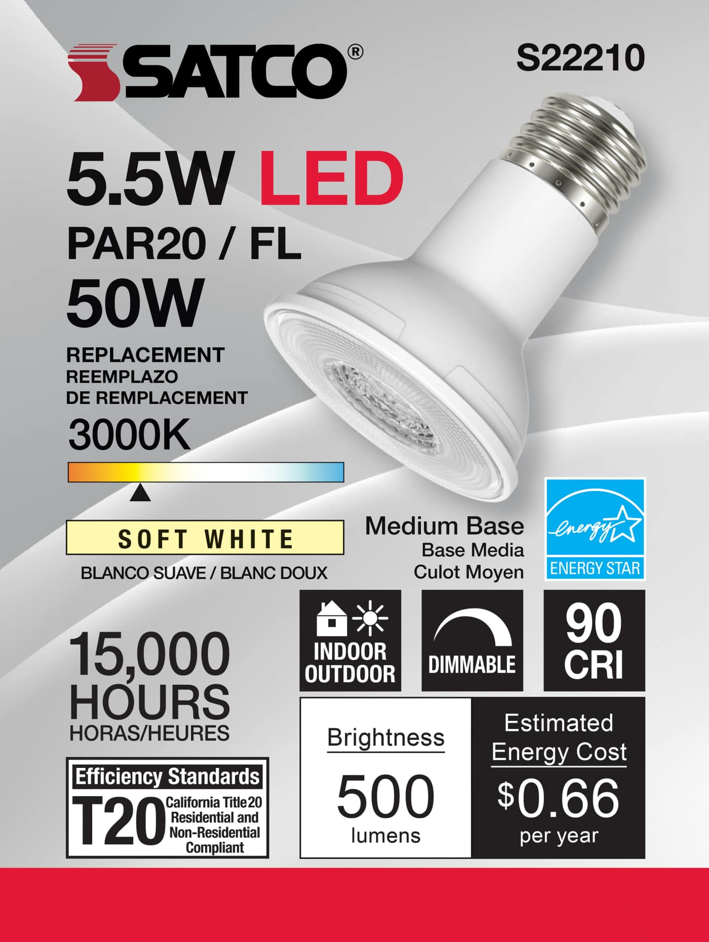 5.5PAR20/LED/930/FL/120V - S22210